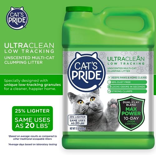 Cat's Pride Max Power: UltraClean Low Tracking Multi-Cat Clumping Litter - Keeps Paws & Home Clean - Up to 10 Days of Powerful Odor Control - 99% Dust Free - Unscented,15 Pounds,(Pack of 2) - Image 4