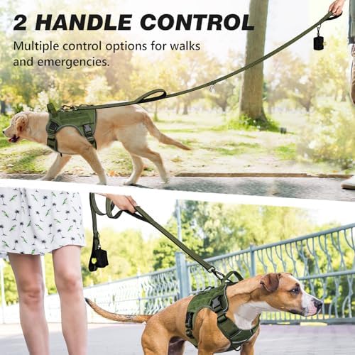 Double Handle Dog Leash with Poop Bag Holder and Car Seat Belt Buckle - Image 5