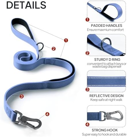Twoear 4FT 1IN Heavy Duty Dog Leash for Large Dogs with 2 Padded Handles - Image 3