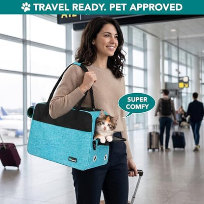 PetAmi Small Dog Purse Carrier with Pockets, Airline Approved, Turquoise - Image 5
