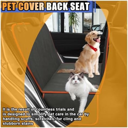 smilfuy Pets Dog Car Seat Cover for Back Seat, Waterproof Scratchproof Car Seat Protector with Side Flaps, 600D Soft Nonslip Dog Hammock, Dog Backseat Cover Universal for Car Truck SUV, Orange - Image 6