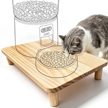 SZEE Cat Food Stand, Elevated Cat Feeder Stand for Automatic Feeder & Bowls by SZEE