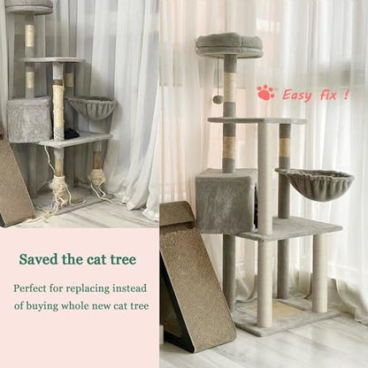 Cat Scratching Post Replacement Pole, 4 PCS 11.81in Cat Tree Replacement Post, Natural Sisal Cat Tree Replacement Parts with M8 Screws, Cat Scratch Post Replacement for Refurbishment - Image 3