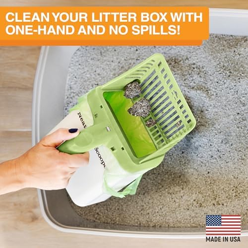 Neater Pet Brands Neater Scooper Standard Cat Litter Scoop, 15 Refill Bags – Mess-Free Cat Litter Scooper with Bag, Spill-Proof Kitty Box Sifter, Bin Doubles as Scoop Holder, For Single-Cat Households - Image 2