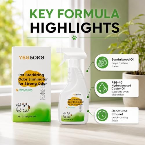 Pet Odor Eliminator Spray for Dogs & Cats, Pee Urine Pop Odor Deodorizer Spray for Litter Box, Bed, Carpet, Upholstery, Sofa, Fabric & Car Interior, Air Freshener for Pets Household, 8 FLoz - Image 3