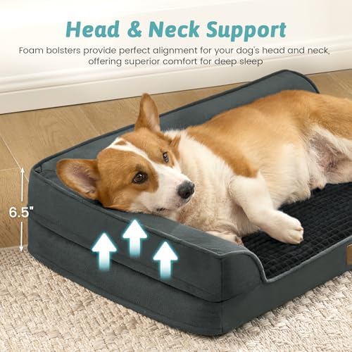 COZY KISS Orthopedic Dog Bed for Large Sized Dogs, L Shaped 36x27 inch - Image 3
