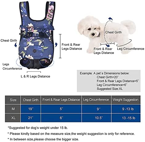 Petmolico Pet Dog Carrier Backpack,Adjustable Dog Legs-Out Front Backpack,Hands-Free Cat Pup Front Carrier Travel Bag,Easy-fit for Traveling Hiking for Dogs,(XL,Blue Daffodil) - Image 6