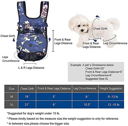 Petmolico Pet Dog Carrier Backpack,Adjustable Dog Legs-Out Front Backpack,Hands-Free Cat Pup Front Carrier Travel Bag,Easy-fit for Traveling Hiking for Dogs,(XL,Blue Daffodil) - Image 6