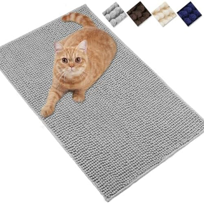 VIVAGLORY Cat Litter Mat Softgrip Litter Trapping Mat, 35"× 25", Grey by VIVAGLORY