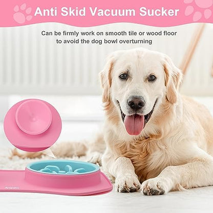Slow Feeder Dog Bowls 3 in 1 Stainless Steel Food Water Bowl to Slow Eating - Image 3