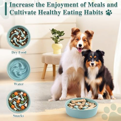 Ceramic Slow Feeder Dog Bowls, 0.6 Cups Dog Food Dish for Small Breed - Image 6
