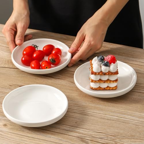 3 PCS Ceramic Cat Bowls, 5.5 in Pet Bowl Cat Dishes for Food and Water, Small Dog Dish(White) - Image 6