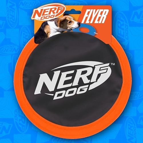 Nerf Dog Zone Flyer Dog Toy, Flying Disc, Lightweight, Durable and Water Resistant, Great for Beach and Pool, 10.5 inch Diameter, for Medium/Large Breeds, Single Unit, Orange/Black - Image 6