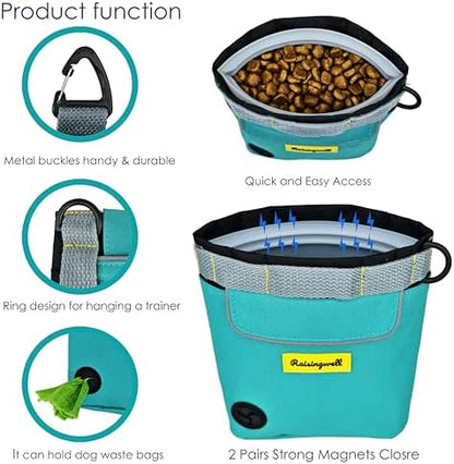 Raisingwell Dog Treat Pouch for Pet Walking and Training with Clicker 2 Cup Silicone Bag Small Fanny Pack Holder for Puppy Snack Dispenser Kit for Leash and Outdoor Use (Green) - Image 3