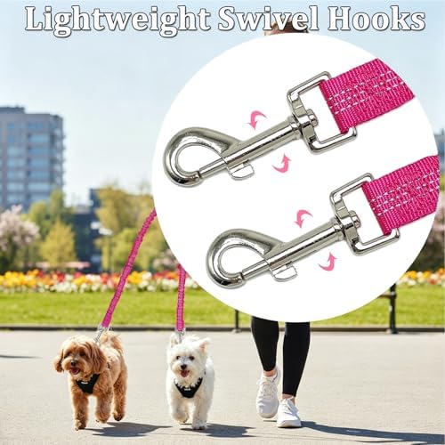 Double Dog Leash Coupler, Different Length Splitter for 2 Dogs - Image 5