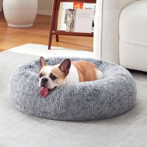 Donut Dog Bed Medium Size Dog, Round Cat Beds for Small Dogs by WARMREST
