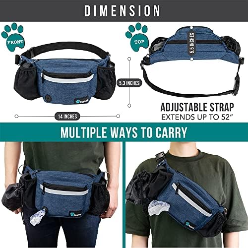 PetAmi Dog Fanny Pack, Treat Pouch for Dog Walking Training, Navy Blue - Image 5
