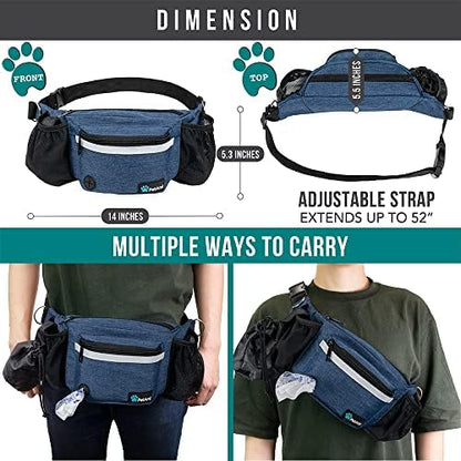 PetAmi Dog Fanny Pack, Treat Pouch for Dog Walking Training, Navy Blue - Image 5