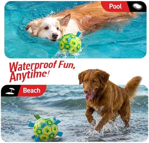 QDAN Dog Toys Soccer Ball, Durable Dog Balls with Strap for 30-90 lbs Dogs - Image 2
