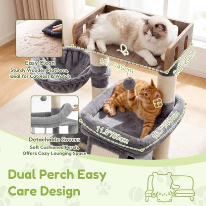 Heybly Cat Tree, Multi-Season Stable Cat Activity Tower, HCT207SW - Image 3