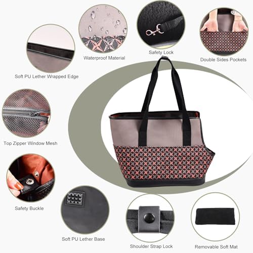 Dog Purse Carrier for Small Dogs, Soft-Sided Tote Bags with Pocket - Image 2