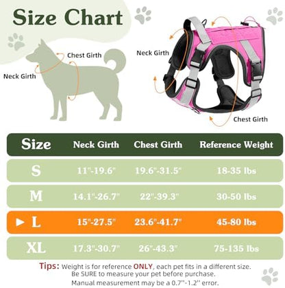 VavoPaw Heavy Duty Tactical Dog Harness for Large Dogs, No Pull Adjustable - Image 2