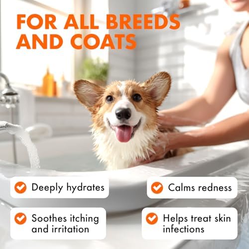 Puppy Shampoo and Conditioner Set Hypoallergenic, Tearless, pH Balanced Dog Shampoo for Puppies Oat Milk, Chamomile & Prebiotics Puppy Shampoo for Sensitive Skin Sulfate Free, Paraben Free 2×10 fl oz - Image 4