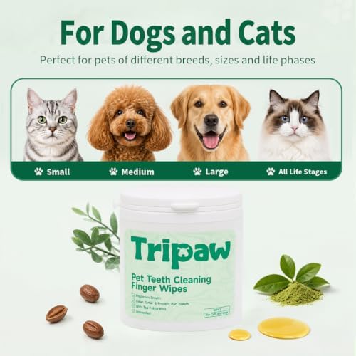 Pet Dental Wipes 50 Counts Pet Teeth Cleaning Finger Wipes - Image 6