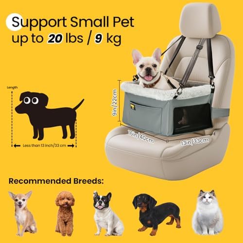 Conlun Dog Car Seat Booster | Steel Frame Anti-Collapse | Small Pet | Grey - Image 2