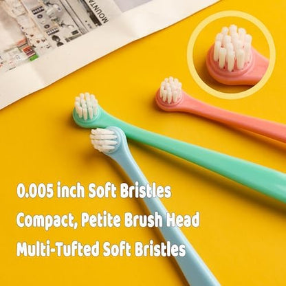 E.M&S.T by Emmeliestella Small Dog & Cat Toothbrush Micro Head, Cat Dental Care, Pets Toothbrush, Oral Hygiene, Easy to Handle, Deep Clean, Soft Bristles, Multi-Angle, Round&Pointed Toothbrush, 5 PCS - Image 4