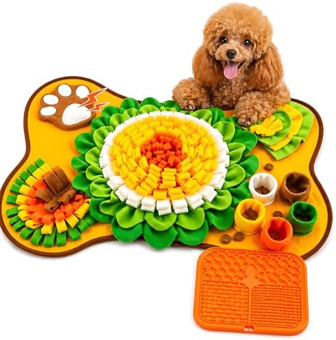 Snuffle Mat for Dogs & Lick Mat Set, Orange Snuffle & Lick Combo by Unknown