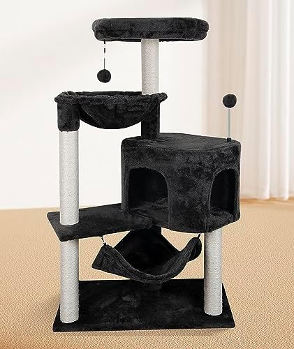 YUNIQUE Cat Tree with Cat Condo and Big Hammock, Darkgrey - Image 2