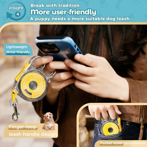 10 ft Retractable Dog Leash for Tiny & Small Dogs, Puppies, Cats - Image 5