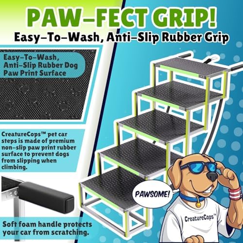 Dog Steps for Car, Non-Slip Aluminum Stairs, 175lb 5-Step - Image 2