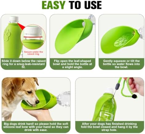 2pcs Portable Dog Water Bottle Attachment, Pet Water Bowl for Walks - Image 4
