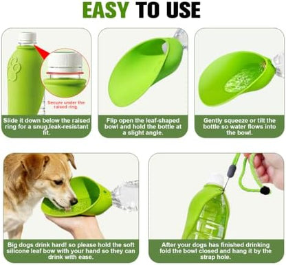 2pcs Portable Dog Water Bottle Attachment, Pet Water Bowl for Walks - Image 4
