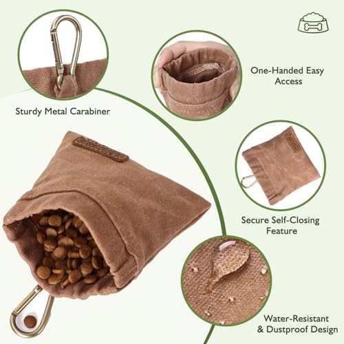 ETIAL Dog Treat Pouch,Portable Puppy Dog Training Treat Bag,Hand Free Dog Walking Bag,Auto Closing Pet Feed Snack Reward Pocket,Dog Food Dispenser for Pet Puppy Travel or Outdoor Use - Image 2