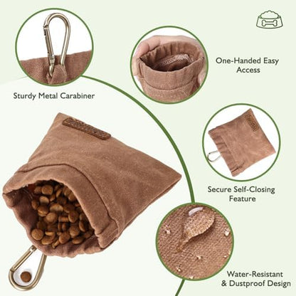 ETIAL Dog Treat Pouch,Portable Puppy Dog Training Treat Bag,Hand Free Dog Walking Bag,Auto Closing Pet Feed Snack Reward Pocket,Dog Food Dispenser for Pet Puppy Travel or Outdoor Use - Image 2