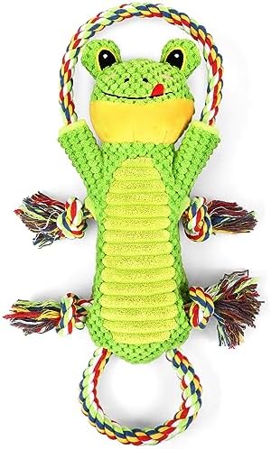 Letsmeet Plush Dog Toy with Crinkle Paper and Ropes - Small Interactive Puppy Toys for Medium to Large Dogs by Letsmeet