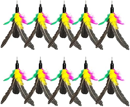 AcceLeah Cat Toy Replacement Feathers Cat Toy Wand Refills, Natural Bird Feathers Refill, Cat Feather Toy Replacement for Cat Wand (10Pcs (Taupe)) by AcceLeah