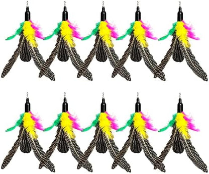 AcceLeah Cat Toy Replacement Feathers Cat Toy Wand Refills, Natural Bird Feathers Refill, Cat Feather Toy Replacement for Cat Wand (10Pcs (Taupe)) by AcceLeah