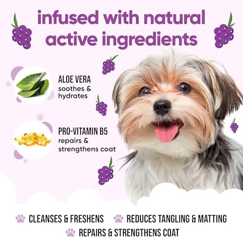 Grape Scented Puppy Shampoo by Buddycare | For Smelly Dogs from 8 Weeks | Aloe Vera & Pro Vitamin B5 (16.90oz) - Image 3