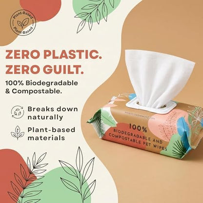 Eco Wave Dog & Cat Grooming Wipes, Unscented, Hypoallergenic, Compostable - Image 3