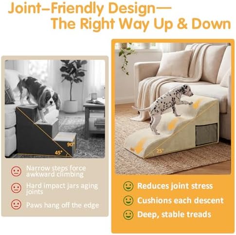 Topmart High Density Extended Foam Dog Ramp&Steps 3 Tiers,15.7" High - Image 2