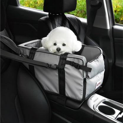 Center Console Car Seat for Small Dogs and Cats up to 11 lbs - Armrest Pet Booster, Waterproof Bed for Car, Essential Travel Carrier - Image 2