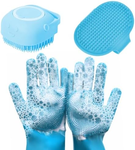 4pcs Pet bathing tools - Dog Washing Gloves,Bath Brush,Deshedding Dog Brush by Unknown
