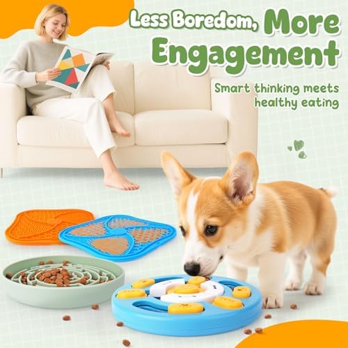 KIPRITII Dog Enrichment Toys with Lick Mat, Puzzle Toy & Slow Feeder - Image 6