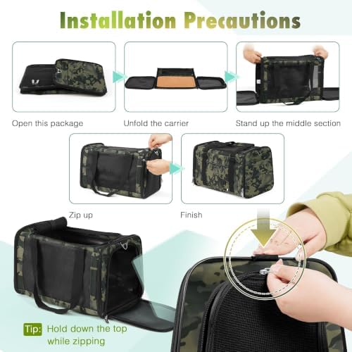 YUDODO 25lbs Cat Carrier Lightproof Soft Sided Pet Carrier for Large Cat - Image 7
