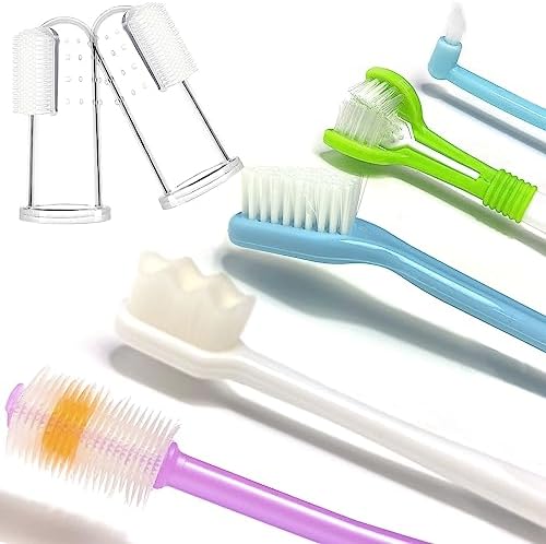Dog Toothbrush, 360 Degree Finger Toothbrushes, Triple Head Toothbrushes, Double Head Toothbrush,Cleaning Brushes for Dog Cat Oral Dental Health (9 Pack) - Image 7