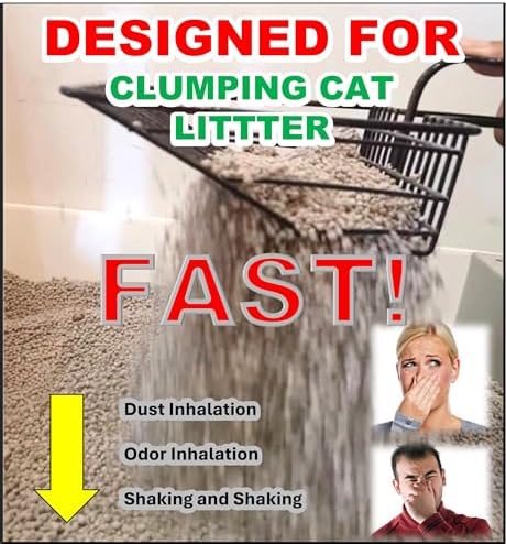 QUALIALL Metal Cat Litter Scoop, Fast Kitty Box Pooper Scooper with Holder, Deep Large Shovel, Upgraded with Flat Head and a Comfy Thumb Hole in Long Handle - Image 2